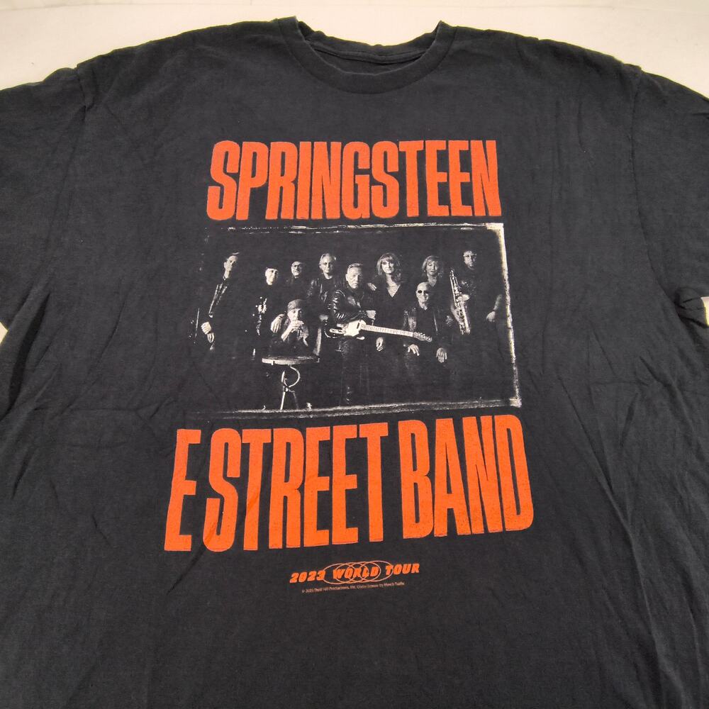 Springsteen E Street Band Band Crew Neck Short Sleeve Shirt Mens Size 2XL Black